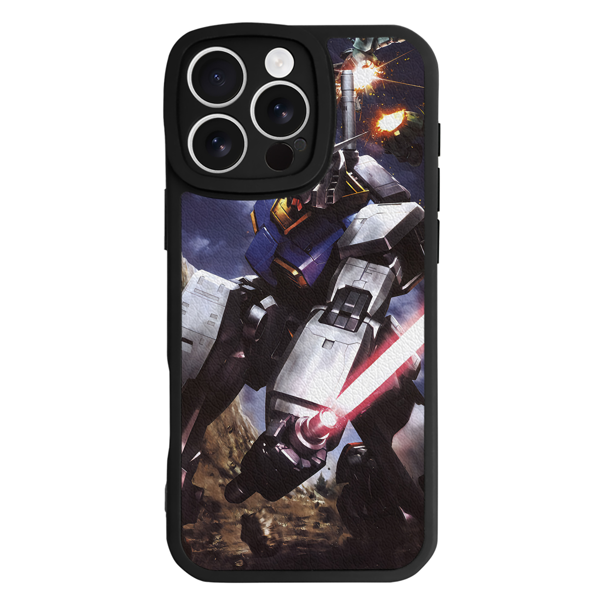 （画像用） 機動戦士ガンダム Mobile Suit Gundam 【iPhone 16シリーズ対応】シリコンスマホケース（レザー調） 材質：シリコン